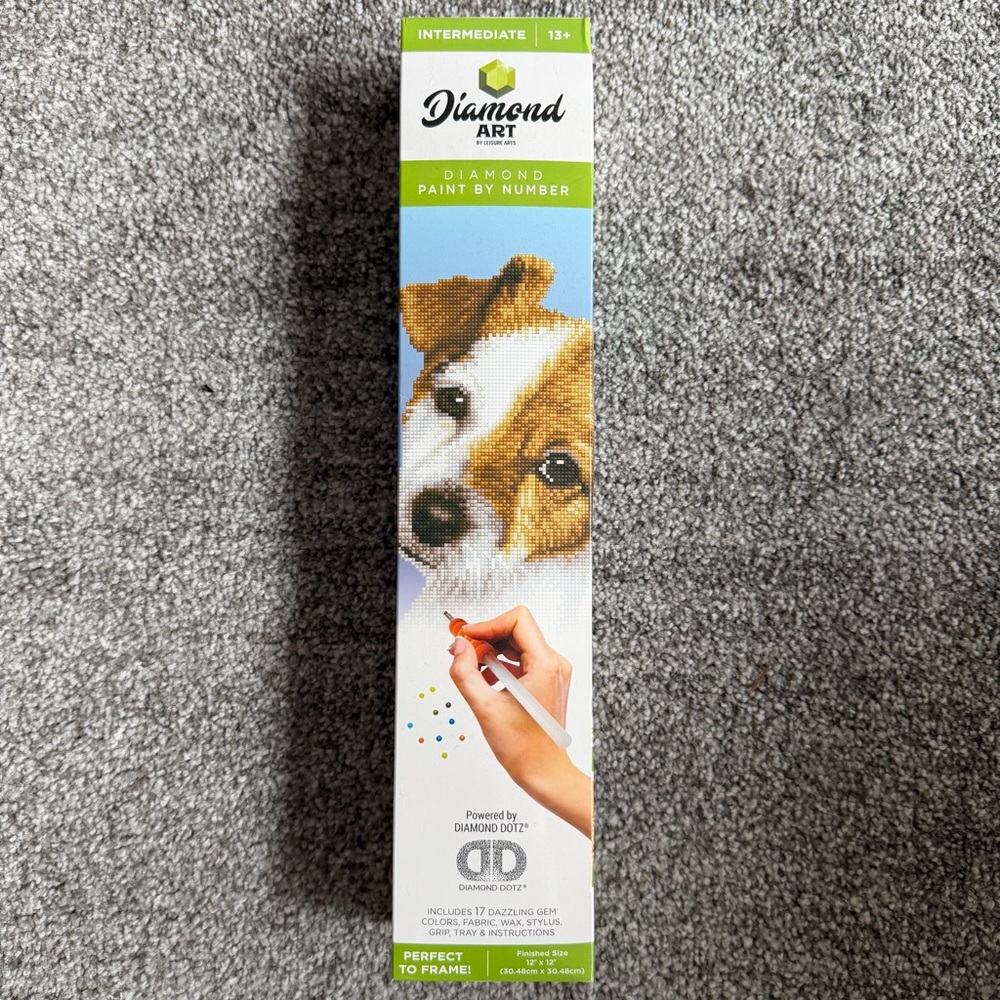 Diamond Art by LeisureArts Puppy Diamond Art Diamond Painting Kit NEW